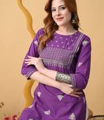 Women embroidered floral kurta