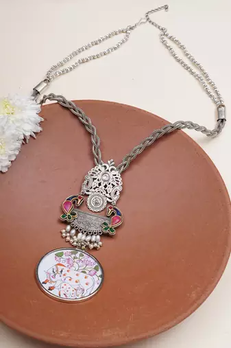 Pichwai painting necklace