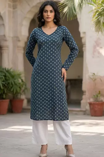 Women ethnic motifs printed kurta