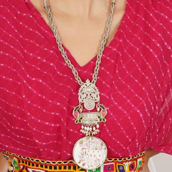 Pichwai painting necklace 2