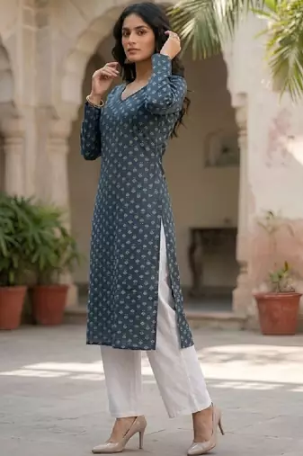Women ethnic motifs printed kurta