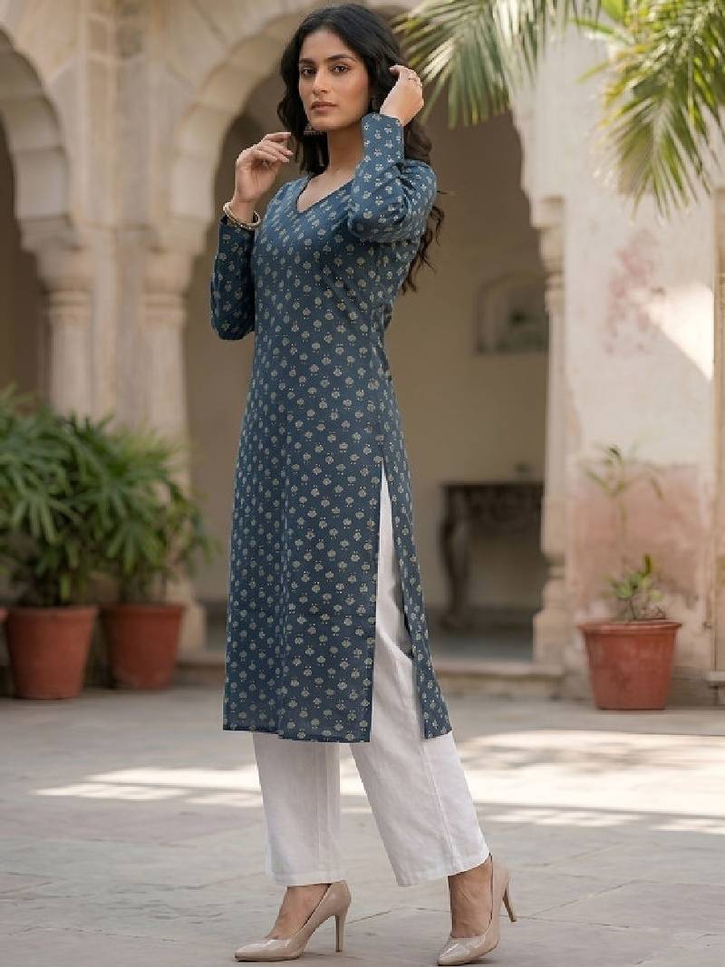 Women ethnic motifs printed kurta