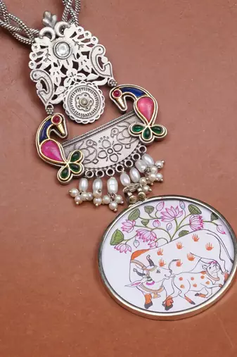 Pichwai painting necklace