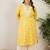Plus size yellow embroidered straight kurtas