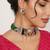 Floral braid necklace with matching earring