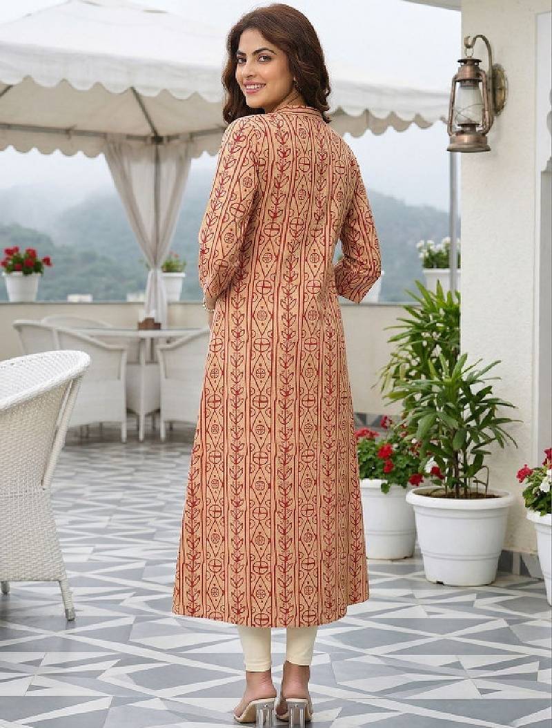 Women ethnic motifs printed floral kurta