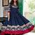 Women polka dot printed thread work indie prints anarkali kurta