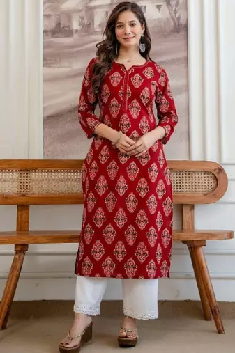 Women ethnic motifs printed kurta