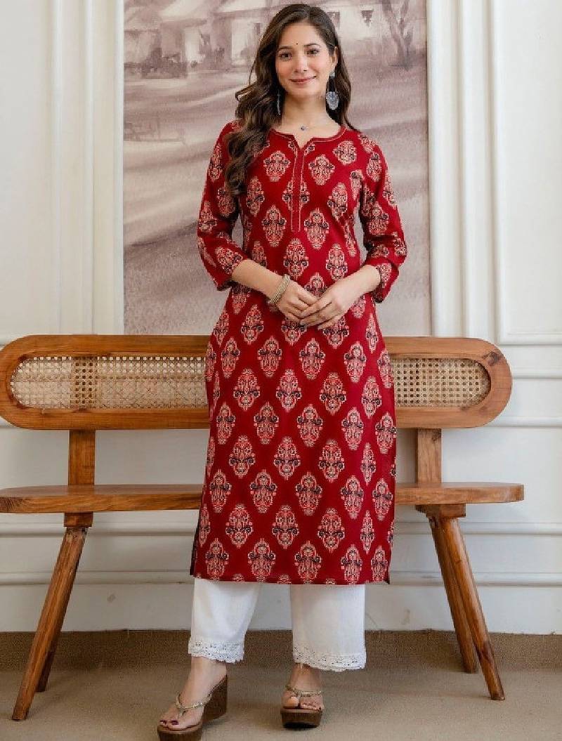Women ethnic motifs printed kurta