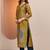 Women geometric printed sequinned kurta