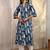 Women ethnic motifs printed indigo kurta