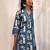 Women ethnic motifs printed indigo kurta