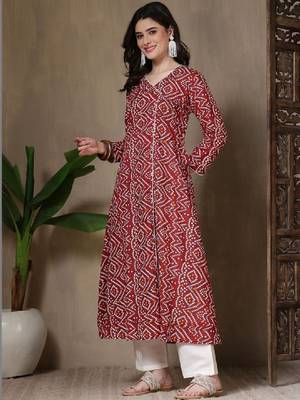 Women bandhani printed kurta 3