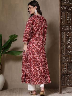 Women bandhani printed kurta 4