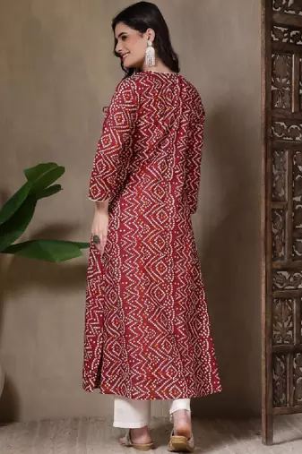 Women bandhani printed kurta