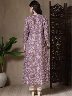 Women bandhani printed anarkali kurta 3