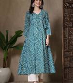 Women bandhani printed indie prints anarkali kurta
