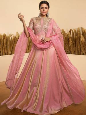 Women embroidered thread work anarkali kurta 1
