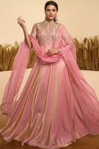 Women embroidered thread work anarkali kurta