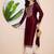 Women ethnic motifs embroidered thread work kurta