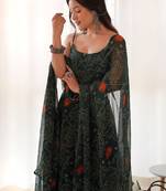 Women bandhani printed anarkali kurta