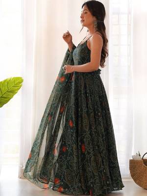 Women bandhani printed anarkali kurta 2