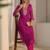 Pink bandhani printed chiffon straight kurta