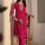 Pink bandhani printed chiffon straight kurta