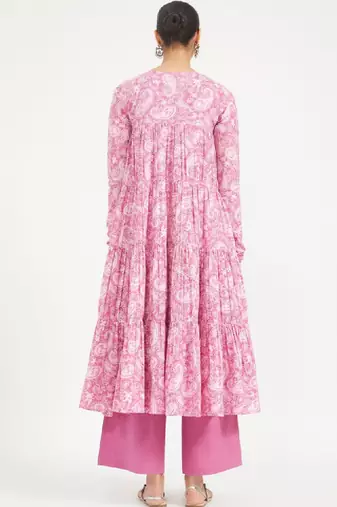 Women paisley printed keyhole neck indie prints kurta