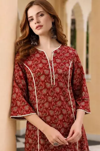 Women ethnic motifs printed indie prints kurta