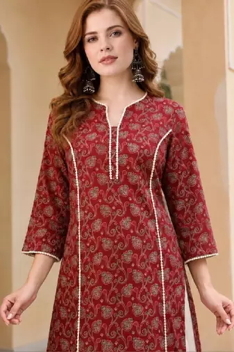 Women ethnic motifs printed indie prints kurta