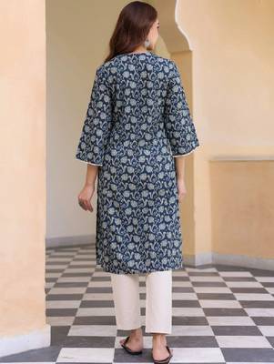 Women floral printed indie florals kurta 3
