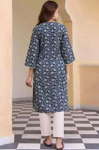Women floral printed indie florals kurta