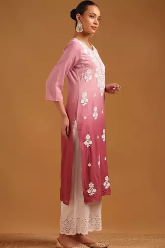 Women embroidered chikankari kurta