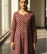 Women chevron printed anarkali kurta