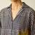 Women charcoal checked thread work cotton kurta