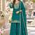 Teal chinon readymade suit with embroidery & sequence work