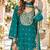 Teal chinon readymade suit with embroidery & sequence work