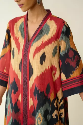Women black printed indie prints cotton kurta