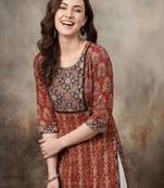 Women ethnic motifs printed indie prints kurta