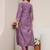 Women ethnic motifs printed chanderi silk kurta