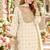 off-White chinon readymade suit with embroidery & sequence work