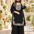 Black chinon readymade suit with embroidery & sequence work