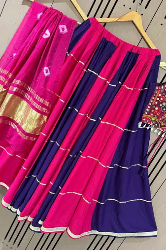 Blue Pink Kali Navratri Lehenga Choli