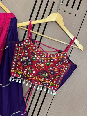 Blue Pink Kali Navratri Lehenga Choli 3
