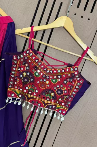 Blue Pink Kali Navratri Lehenga Choli