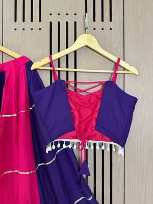 Blue Pink Kali Navratri Lehenga Choli 4