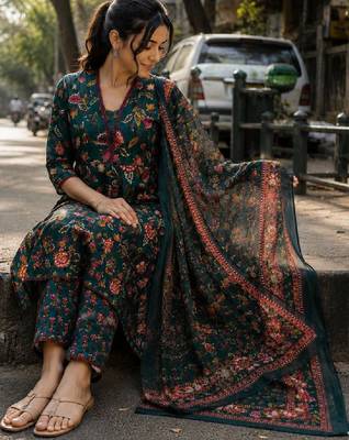 Women floral printed floral anarkali kurta 1
