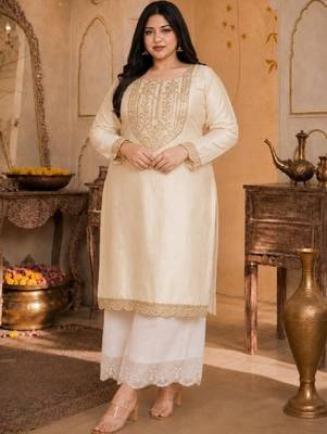 Women embroidered thread work grandeur & majestic artwork kurta 2