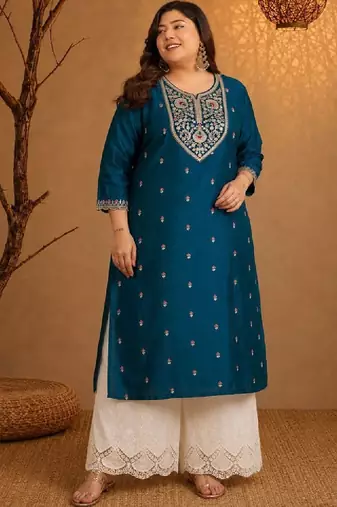 Women embroidered thread work kurta